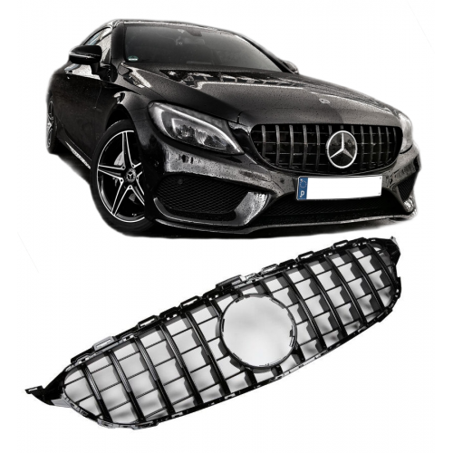 Εμπρόσθια μάσκα Panamericana AMG look για Mercedes-Benz C-Class (W205) Pre-Facelift